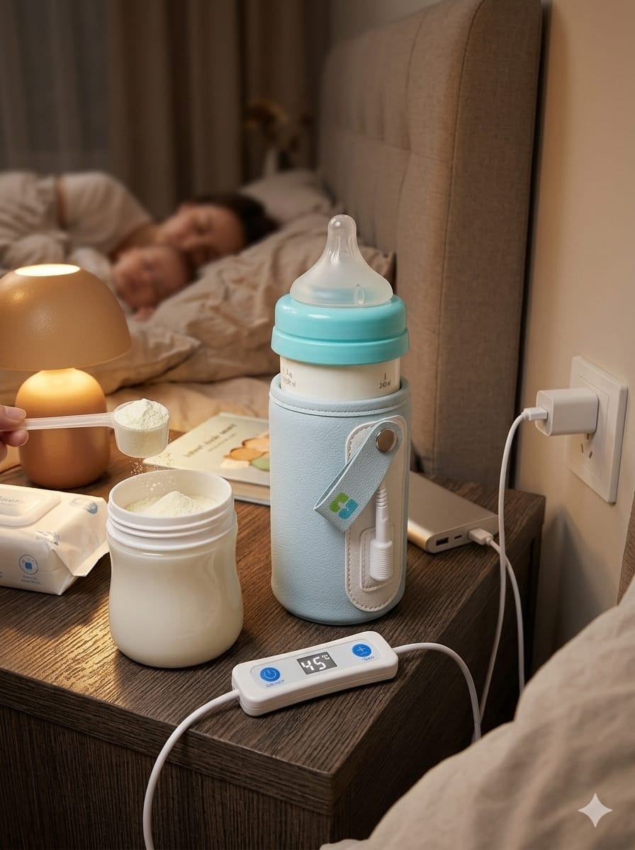USB Baby Bottle Warmer with Adjustable Temperature & LED Display |  Portable Milk Warmer Sleeve